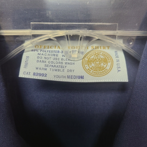 Boy Scout BSA UNIFORM SHIRT Youth  Medium Long Sleeve. Blue in color. - Picture 2 of 8